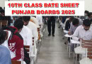 10th Class Date Sheet 2025 Bise Punjab Boards Online