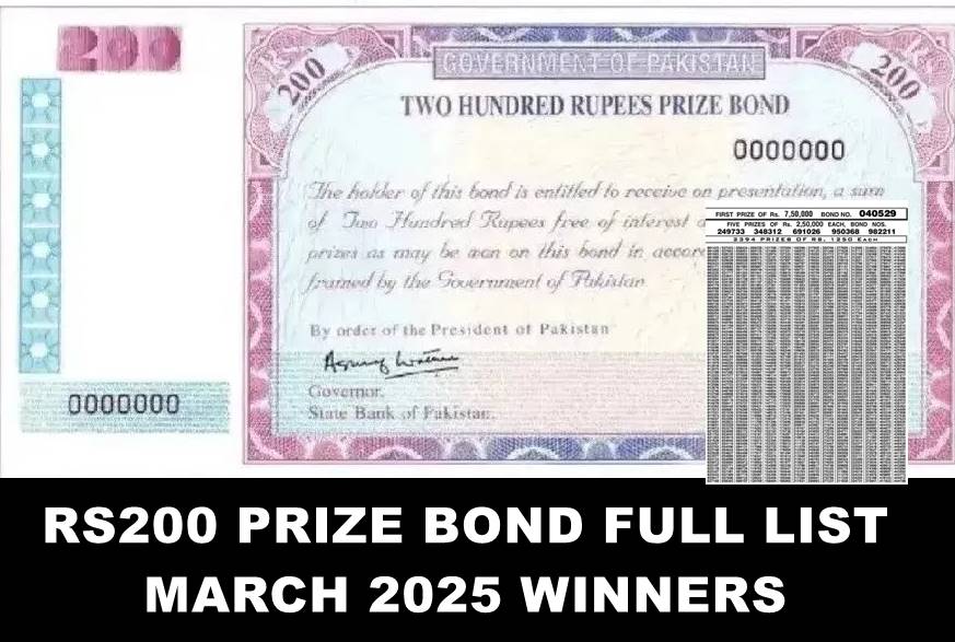200 Prize Bond Full Winners List 17 March 2025 Pdf Download