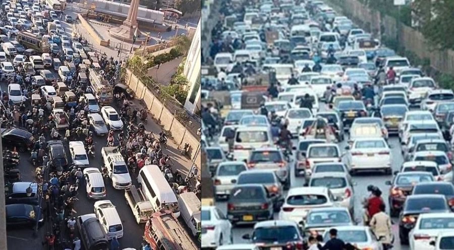 Massive Traffic Jam In Parts Of Karachi Amid Byc Protests