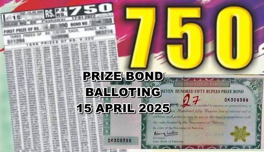 750 Prize Bond 15 April 2025 Draw No 102 Balloting Winners Details