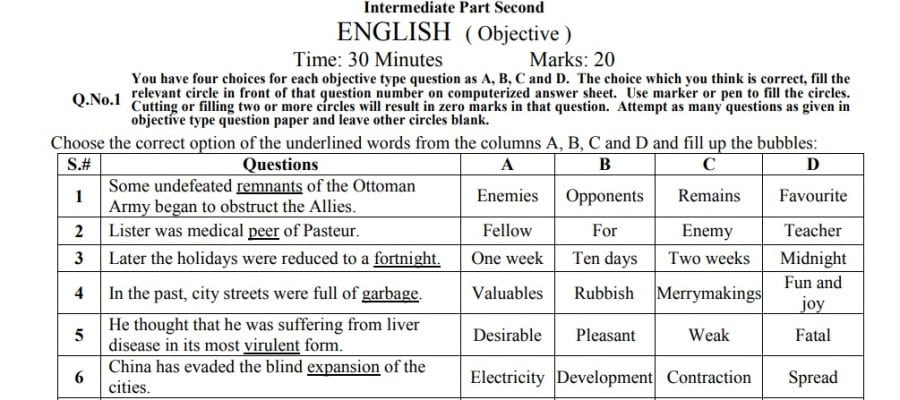 Class 12 Final Model Paper English Compulsory For Punjab Exams 2025