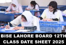 Punjab Board 12th Class Intermediate Part 2 Date Sheet 2025
