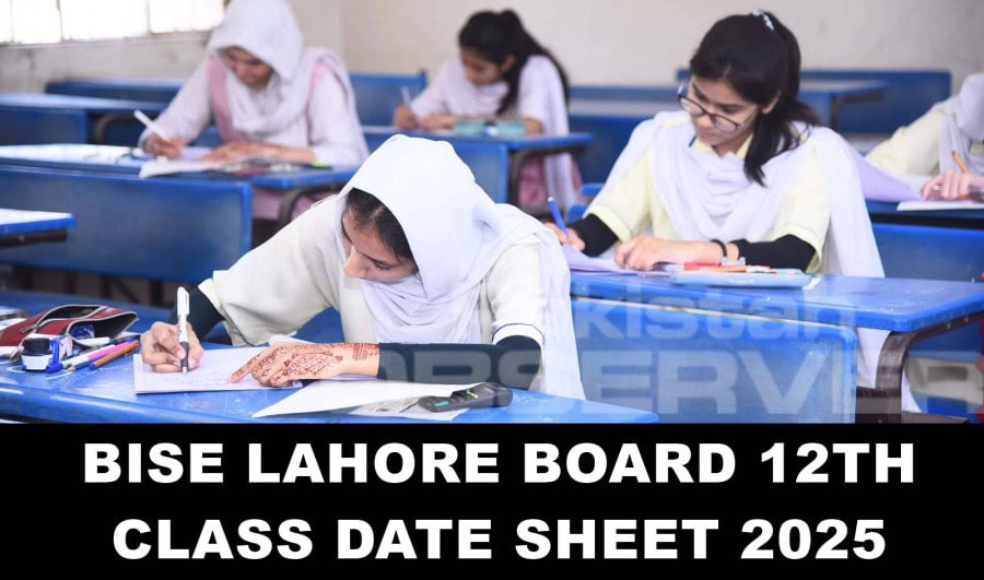 Punjab Board 12th Class Intermediate Part 2 Date Sheet 2025