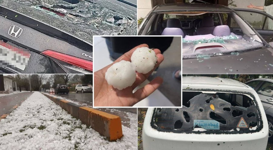 Solar Plates Cars Damaged As Hailstorm Batters Islamabad