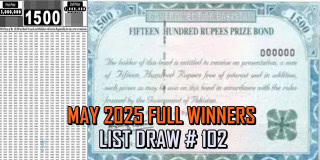 1500 Prize Bond Full Draw List 102 Pdf Download 15 May 2025