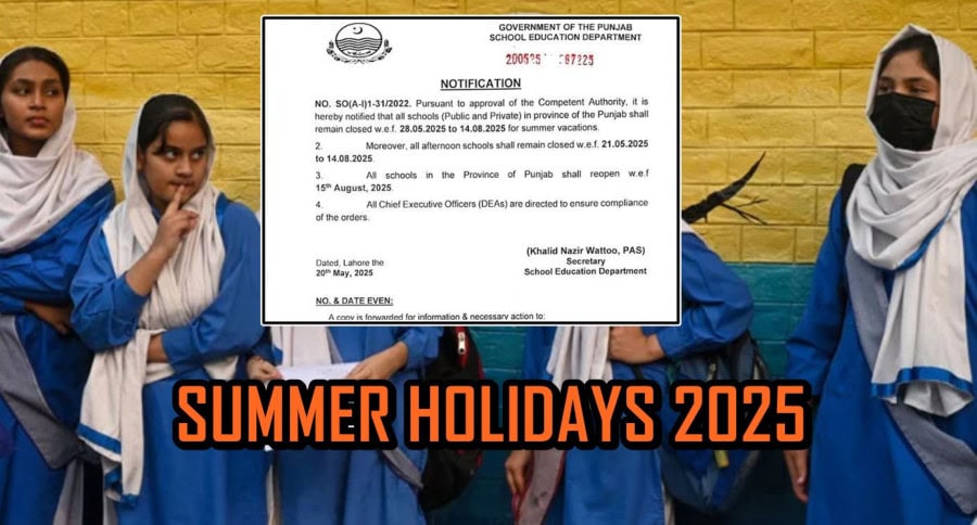 Punjab Summer Holidays 2025 Notification
