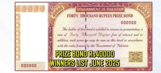 40000 Prize Bond Draw33 10 June 2025 Results Winners List