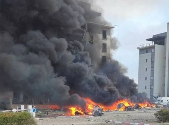 Massive Damage Fires Near Microsoft Office As Iran Rains Ballistic Missiles On Southern Israel