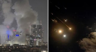 Tel Aviv Skies Light Up As Iran Fires Over 100 Rockets In Massive Assault