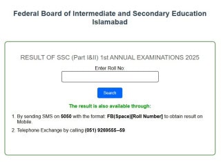 Fbise Matric Result 2025 Announced Check By Sms Online
