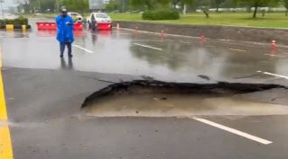 Recep Tayyip Erdogan Interchange Link Road Collapses After Heavy Rains